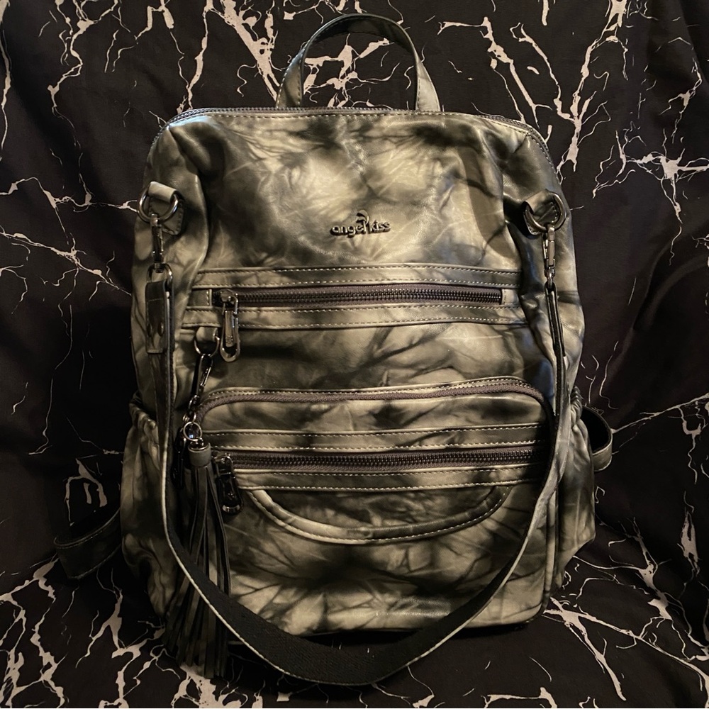 angelkiss 🖤🪽 tie dye pleather backpack handbag